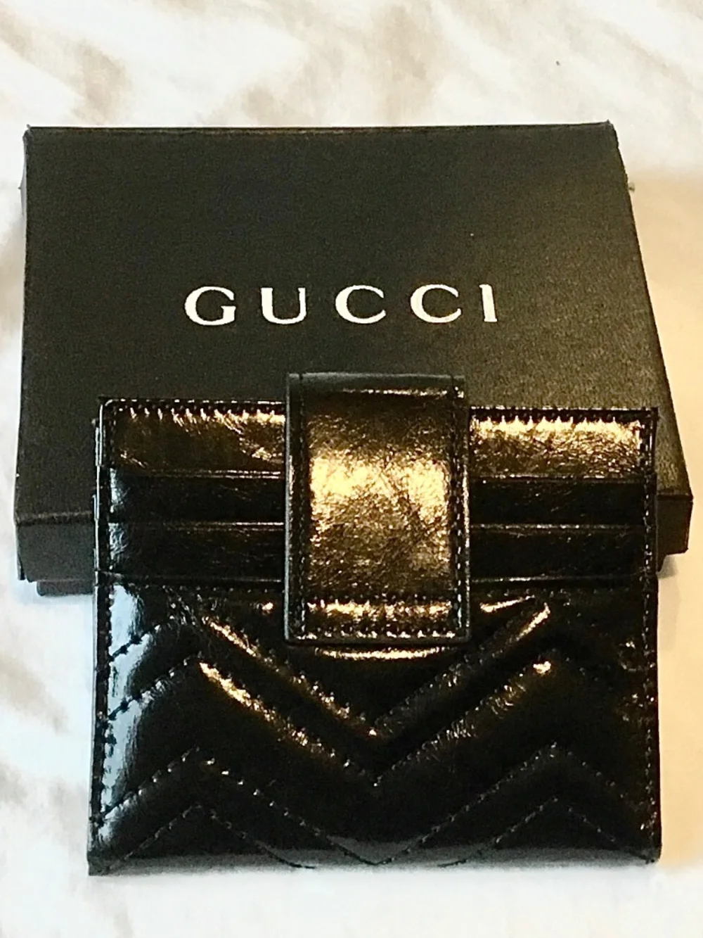 GUCCI SMAL BLACK UNISEX CARDS ORGANIZERS LEATHER WALLET